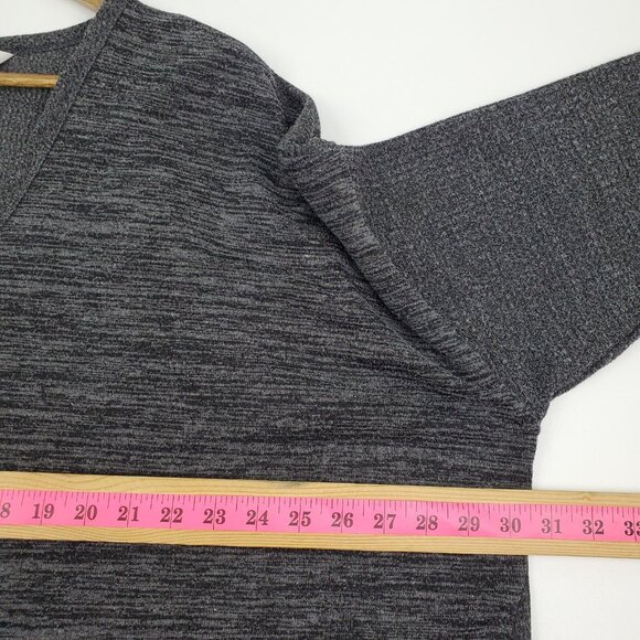 Terra & Sky 4X Sweater V-Neck Knit Lightweight Pullover Black Gray Plus Size - Picture 10 of 12